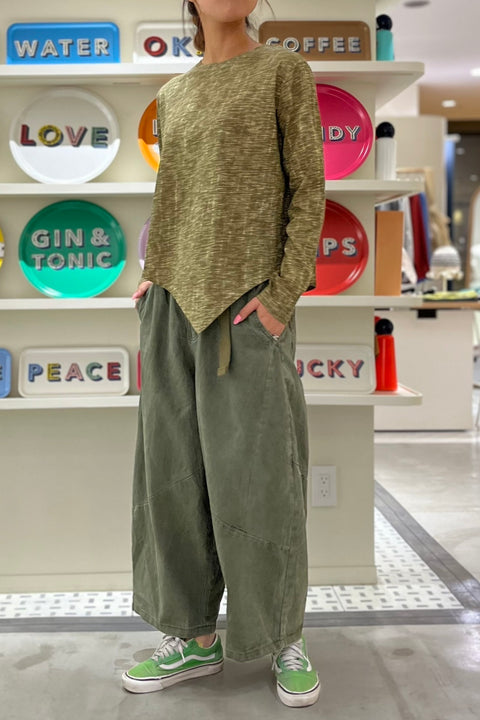 かすり柄長袖Tシャツ 画像